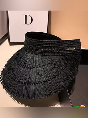 Black Fringe Sun Visor